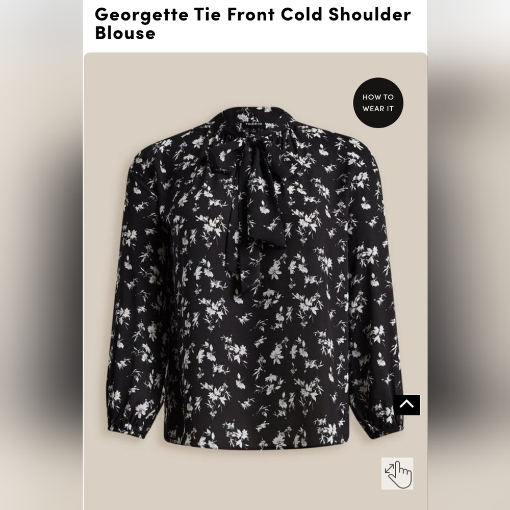 NWT Torrid Cold Shoulder Black Blouse